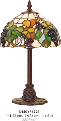 Casa Padrino Tiffany Tischleuchte Ø 22 x H. 36 cm - Handgefertigte Schreibtischleuchte