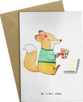 Produktbild von Mr. & Mrs. Panda babykarte Grafikerin Herz - Weiß - Geschenk, Designer, weihnachtskarten, Kreativ, Mediengestalter, osterkarte, glückwunschkarten, Grußkarten
