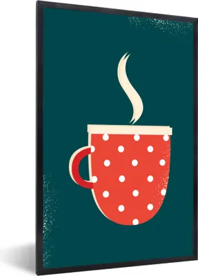 Produktbild von MuchoWow® MuchoWow® Gerahmtes Poster Becher - Weihnachten - Winter - Flecken 40x60 cm - Poster mit zchwarzem Bilderrahmen - Papierdruck - Wandbilder