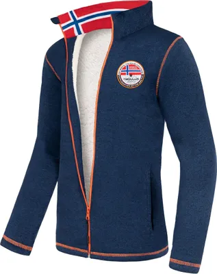 Immagine prodotto di Giacca in pile Nebulus con pelliccia di orsetto FALLOU uomo, calda giacca in pile, con zip integrale lunga, P5496 - Uomo, navy, L