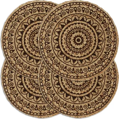 Produktbild von Möbel Tischsets 4 Stk. Dunkelbraun 38 cm Rund Jute - Tischsets 133872