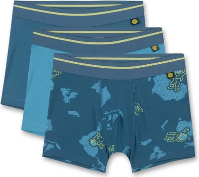 Produktbild von Sanetta 3er Pack Jungen Hipshort Blau Astronaut