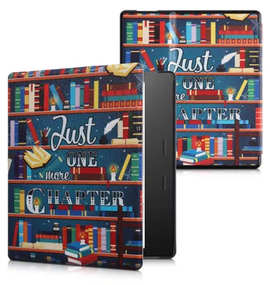 Produktbild von kwmobile Schutzhülle für Amazon Kindle Oasis 10. Generation Hülle - eReader Flip Case mit Auto Sleep Funktion - Bibliothek Motto mit Mehrfarbig