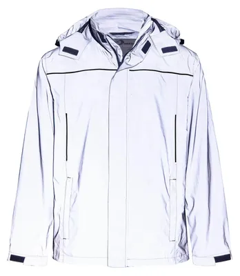 Produktbild von Blue Wave Herren Funktionsjacke Klaas - Verstaubare und wasserdichte Regenjacke mit Mesh-Innenfutter und Kapuze in Silver Reflective Größe 5XL