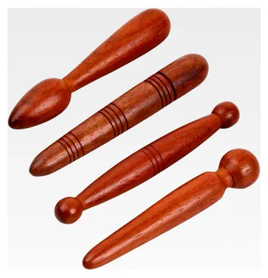 Produktbild von Reflexzonenstäbchen aus Holz, 4-teiliges Set für Fuß- und Triggerpunktmassage