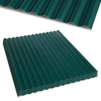 Zdjęcie produktu dla Eikuavons, 5 sztuk, płyty z ASA-PVC do studni, grubość 1,5 mm, wymiary 117x93 cm, płyty dachowe, ciemnozielone, do carportu, altany ogrodowej