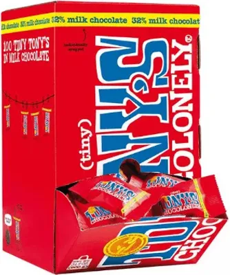 Produktbild von Tony's Chocolonely - Schokolade Tony Chocolonely Tiny Milk Box 100 PCs | Spender ein 100 Stück
