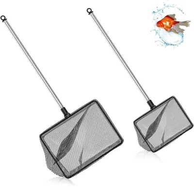 Produktbild von Aquarium Kescher Käscher Fischnetz - Teleskopstiel - Für Aquarien, Teiche und Seen