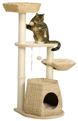 Produktbild von Kratzbaum – Katzenbaum – Katzenhaus – Kratzmöbel – Katzenturm – 119 cm hoch