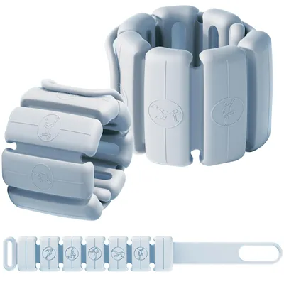 Produktbild von Verstellbare Gewichtsmanschetten, Handgelenk/Knöchelgewichte für Handgelenk und Knöchel, Silikon Armbänder 2er‑Set mit je 0,25 kg, waschbar für Yoga