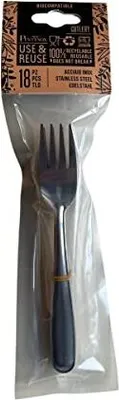 Produktbild von Campingbesteck er Edelstahl 100% recycelbar + wiederverwendbar, statt Einwegbesteck - 18 x Gabel