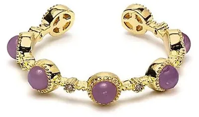 Image de Bague Ouverte Avec Améthyste --paquet De 4 Pièces - ±2 Cm