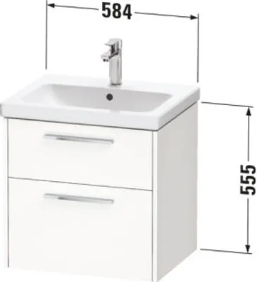 Produktbild von DURAVIT DC46700BDHH0000 D-Code WTU Wandh. Schubk. 2,