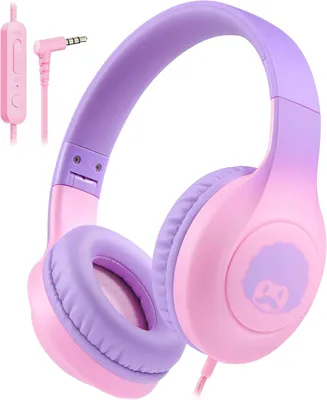 Produktbild von Kinder Kopfhörer mit Kabel, HD-Mikrofon, Leichte, Faltbare Kabel kopfhörer mit 3,5 mm Jack, On-Ear Stereo Bass Kopfhörer für Schule/Reise/Telefon