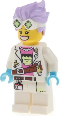 Produktbild von 1x Lego Minifigur Hidden Side J.B. Watt weiß Doppelgesicht Haare 70424 hs002