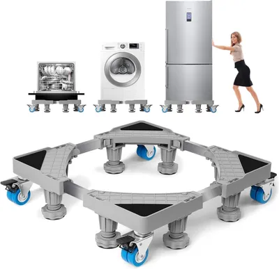 Produktbild von WUFANC Waschmaschinen Untergestell mit 8 Füßen+4 Räder Verstellbare 42-66cm