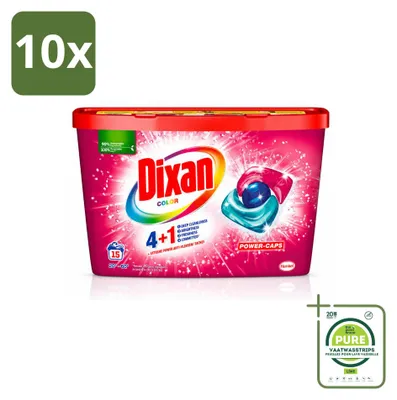 Produktbild von 10 x Dixan 4-in-1 Power-Caps Color Wasmittel-Caps für Bunte Wäsche - Großpackung - 10 Stücke