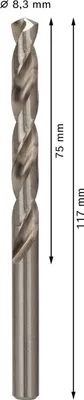 Immagine prodotto di Punta per metallo HSS-G, standard 8,3 x 75 x 117 mm