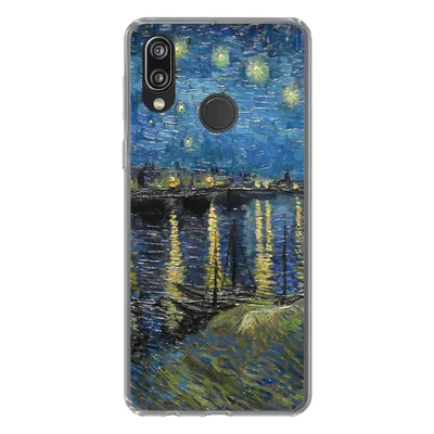 Produktbild von MuchoWow® Handyhülle Schutzhülle Hülle für Huawei P20 Lite (2020) Sternennacht über der Rhone - Van Gogh - Kunst Silikon Softcase Handy Hülle - Kartenhalter