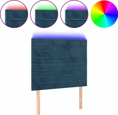 Produktbild von vidaXL LED Kopfteil Dunkelblau 80x5x118/128 cm Samt