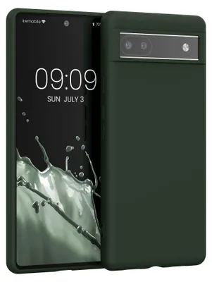 Produktbild von kwmobile Handyhülle für Google Pixel 6a Hülle - TPU Case - Kabelloses Laden - Schutzhülle Cover in Dunkelgrün matt