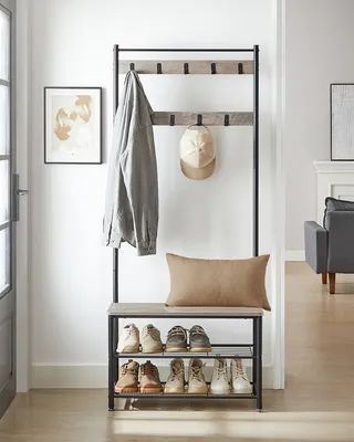 Immagine prodotto di Appendiabiti VASAGLE, con seduta, con ganci, 3 ripiani, altezza 175 cm-41