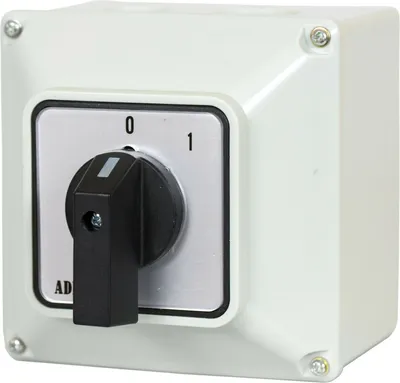 Produktbild von Universal-Nockenschalter 0-1 Drehschalter im Gehäuse 20A 230/400V 3 Phasen 2 Positionen IP65