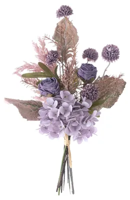 Produktbild von Kunstblumen Hortensien - Seidenblumenstrauß für Blumenarrangements - Dekoration für Zuhause Hochzeit und Garten - Lila
