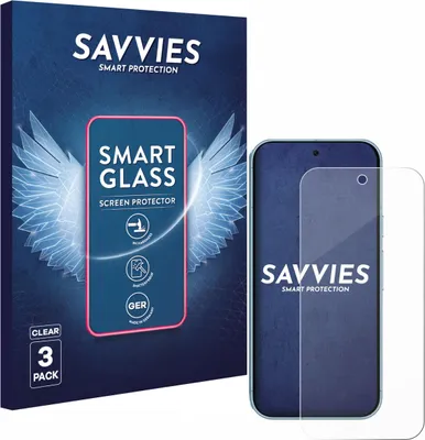 Produktbild von 3x Savvies Schutzglas Folie für Google Pixel 9 / 9 Pro / 10 / 10 Pro 9H Panzer Schutzfolie Glas Displayschutz klar transparent