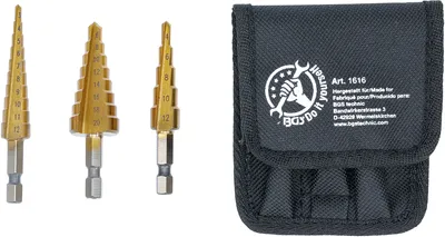 Obrázek produktu pro KRAFTMANN 1616 Sada stupňovitých vrtáků HSS, 3-20 mm, 3 ks.