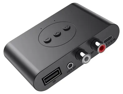 Immagine prodotto di Ricevitore Trasmettitore Techstar® MM-2, Bluetooth 5.0, Interfaccia USB, Uscita RCA, Uscita AUX, Connessione Multipoint, Nero