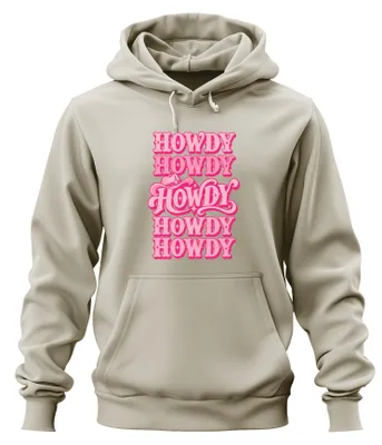 Produktbild von Howdy Dolly Parton Cowgirl Western Country Hut Pink Retro Hoodie Kapuzenpullover, Natur, XXL