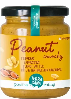 Productafbeelding van Pindakaas met biologische stukjes pinda, 250g - TERRASANA