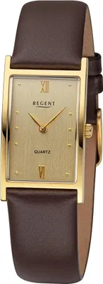 Produktbild von Regent Damen Uhr Lederarmband Leder Armbanduhr Analog dunkelbraun URF1509