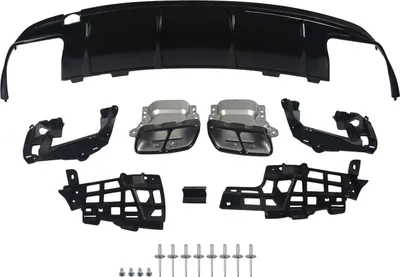 Immagine prodotto di Paraurti a molla con scarico per Mercedes CLA W117/C117/X117 (CLA260/CLA45) - Nero lucido - Accessori auto