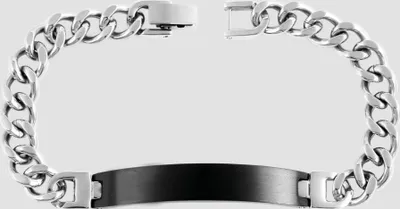 Produktbild von Akzent Panzerketten-Armband aus Edelstahl in silberfarbig mit IP Black-Beschichtung