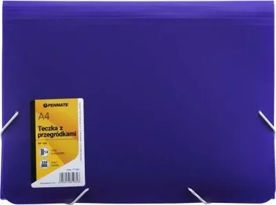 Zdjęcie produktu dla Teczka z przegródkami A4, fioletowa