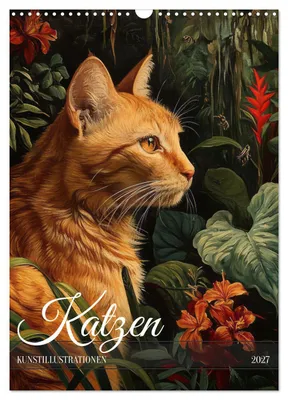 Produktbild von Katzen Kunstillustrationen (Wandkalender 2027 DIN A3 hoch), CALVENDO Monatskalender