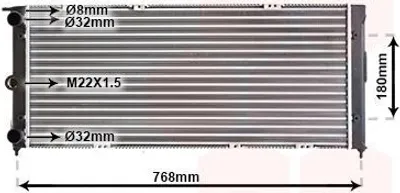 Produktbild von VAN WEZEL 58002037 Kühler Wasserkühler Motorkühler für VW Passat Variant (33B) PASSAT (32B) PASSAT Stufenheck (32B) SANTANA (32B)