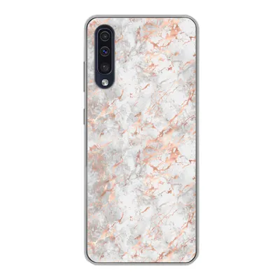 Produktbild von MuchoWow® Handyhülle Schutzhülle Hülle für Samsung Galaxy A30s Roségold - Marmor - Weiß - Gemustert Silikon Softcase Handy Hülle - Karteninhaber
