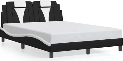 Produktbild von vidaXL Bettgestell "Viana" ohne Matratze Schwarz und Weiß 120x200 cm Kunstleder