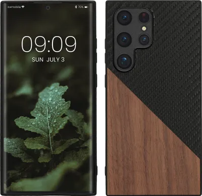 Zdjęcie produktu dla etui kwmobile kompatybilne z Samsung Galaxy S24 Ultra - Etui na telefon komórkowy - Etui ochronne na telefon komórkowy - Pokrowiec na smartfona - Ciemnobrązowy Czarny