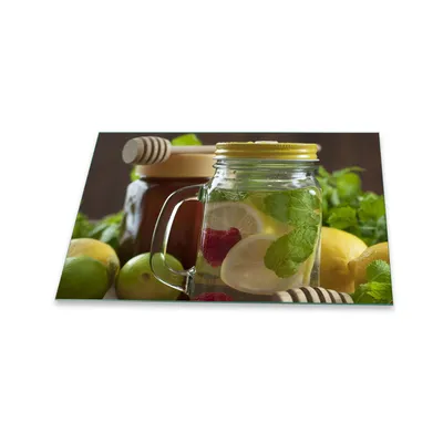 Produktbild von Herdabdeckplatte Glaskeramik 1 Teilig 80x52 Zitronen Grün Abdeckung Glas Spritzschutz