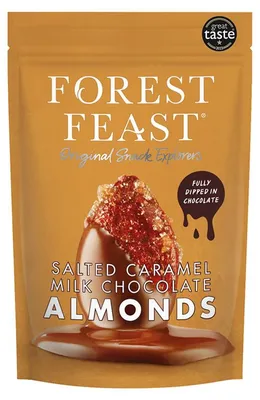 Produktbild von Forest Feast Mandeln Salted Caramel Schoko 120g Beutel Premium Snacks