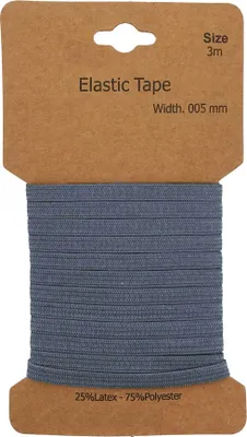 Produktbild von Gummiband 3m x 5mm Gummilitze Gummi elastisches Band Flachgummi Farbwahl