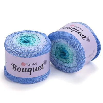 Produktbild von YarnArt Bouquet 712 Ombre Baumwollgarn, 500m/250g, ideal für Frühlings-Sommerprojekte