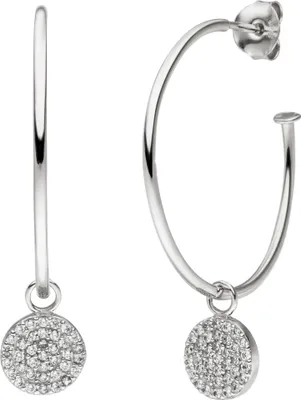 Produktbild von Halbcreolen 925 Sterling Silber 74 Zirkonia Ohrringe Creolen