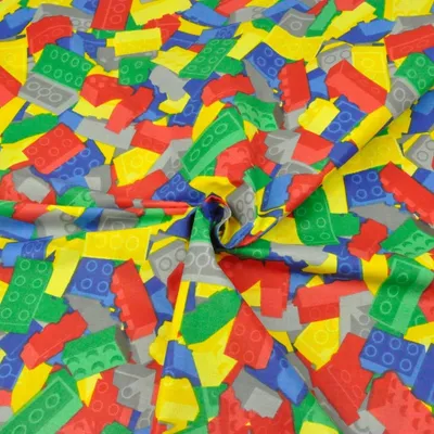 Produktbild von Baumwolle 100% bunte Bausteine