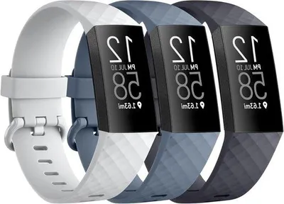 Image de Bracelet de sport en silicone Midnight/Bleu/Gris pour Fitbit, souple et confortable