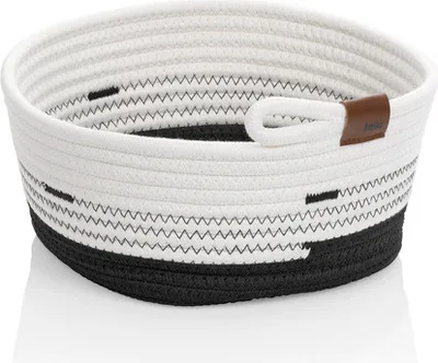 Produktbild von KELA Korb Hedda 25 cm Baumwolle/Polyester-Mischung weiß-schwarz KL-24457